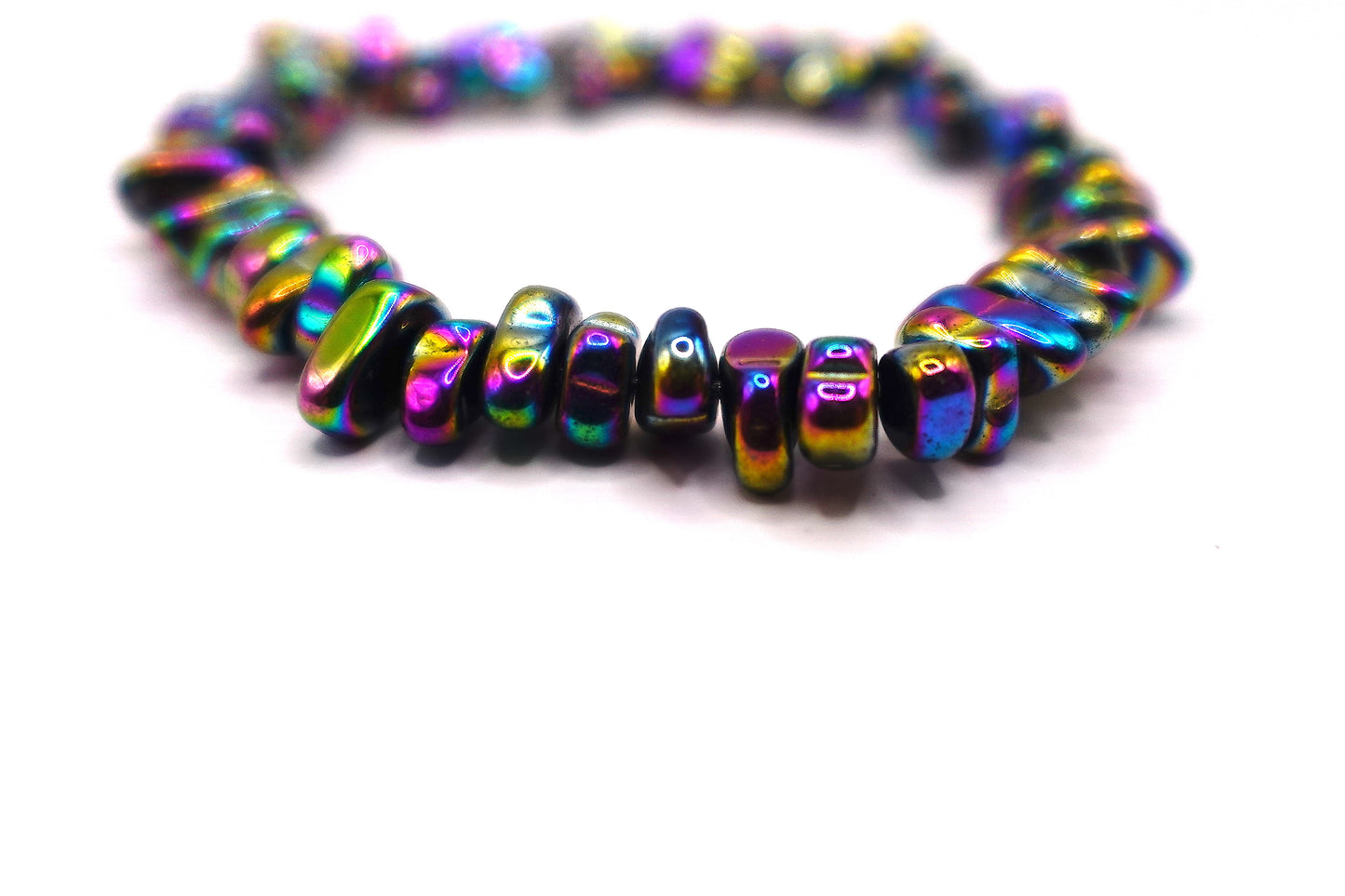 Titanium Hematite - Chip Bracelet - Handmade