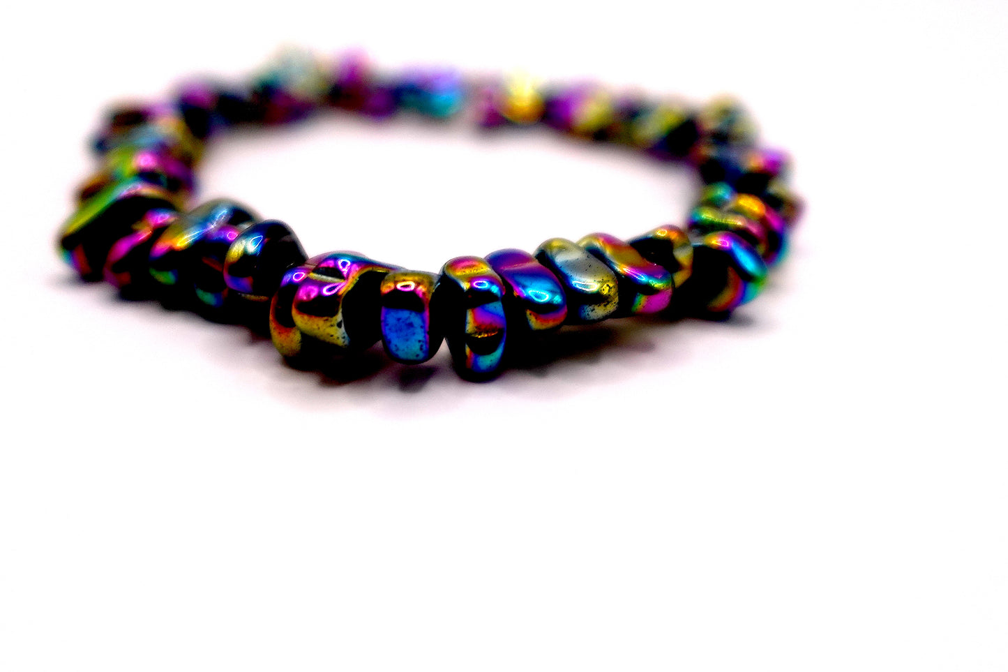 Titanium Hematite - Chip Bracelet - Handmade